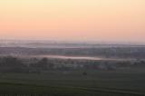 Nebel liegt über der Pfalz